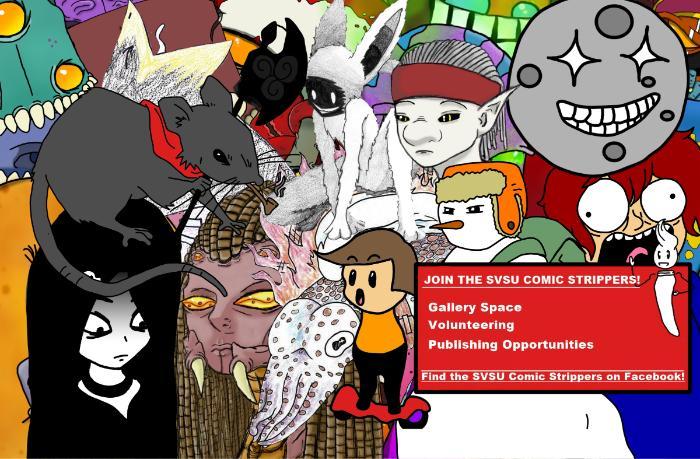 comic strippers picture designed by students in club 